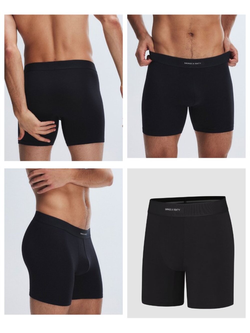 New Savage X Fenty Cotton Boxer Briefs Black Caviar Size S